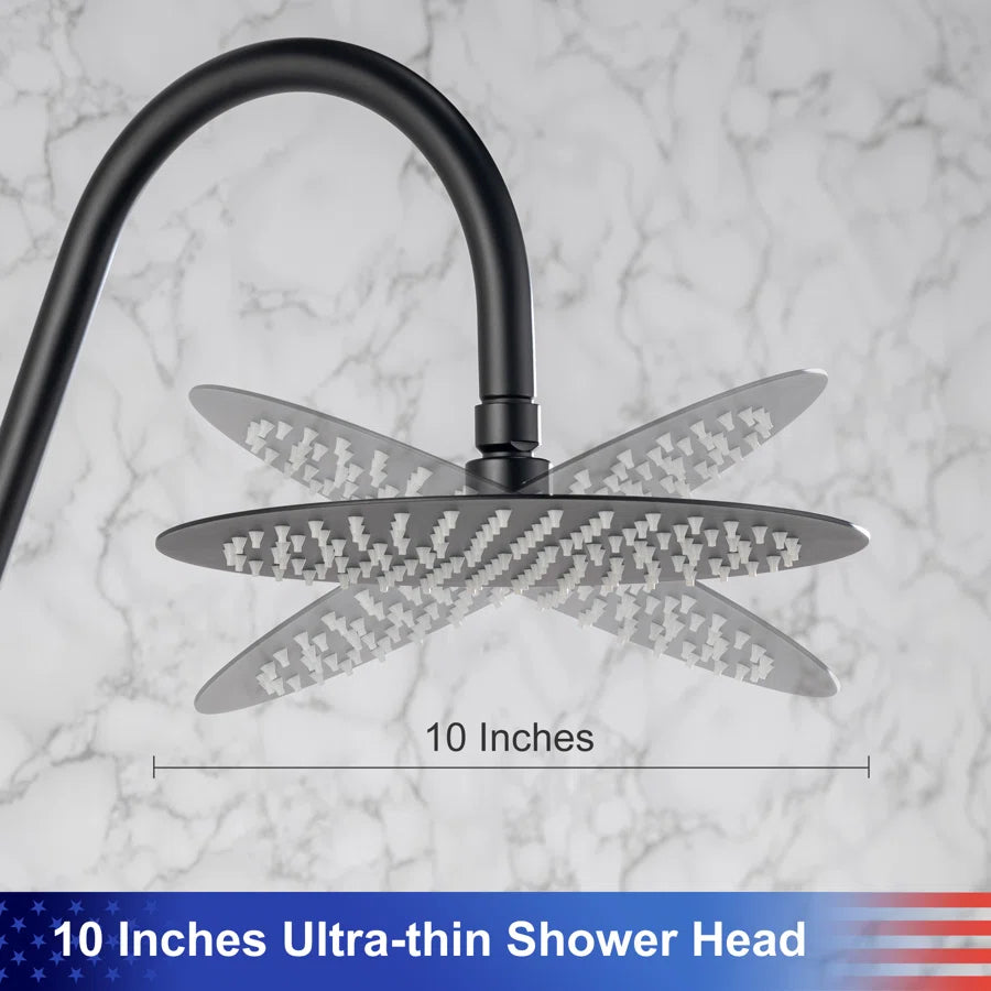 Shower system with Rain Shower Head Handheld Shower and Water Spout