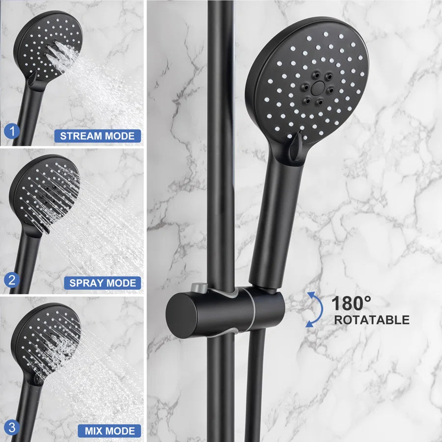 Shower system with Rain Shower Head Handheld Shower and Water Spout