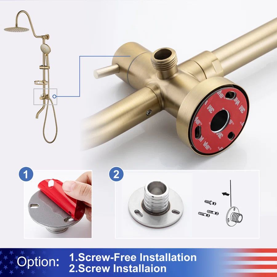 Shower system with Rain Shower Head Handheld Shower and Water Spout