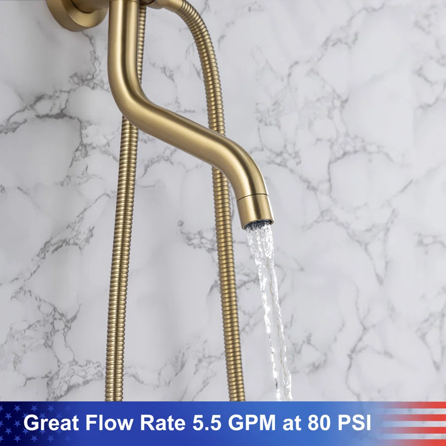 Shower system with Rain Shower Head Handheld Shower and Water Spout