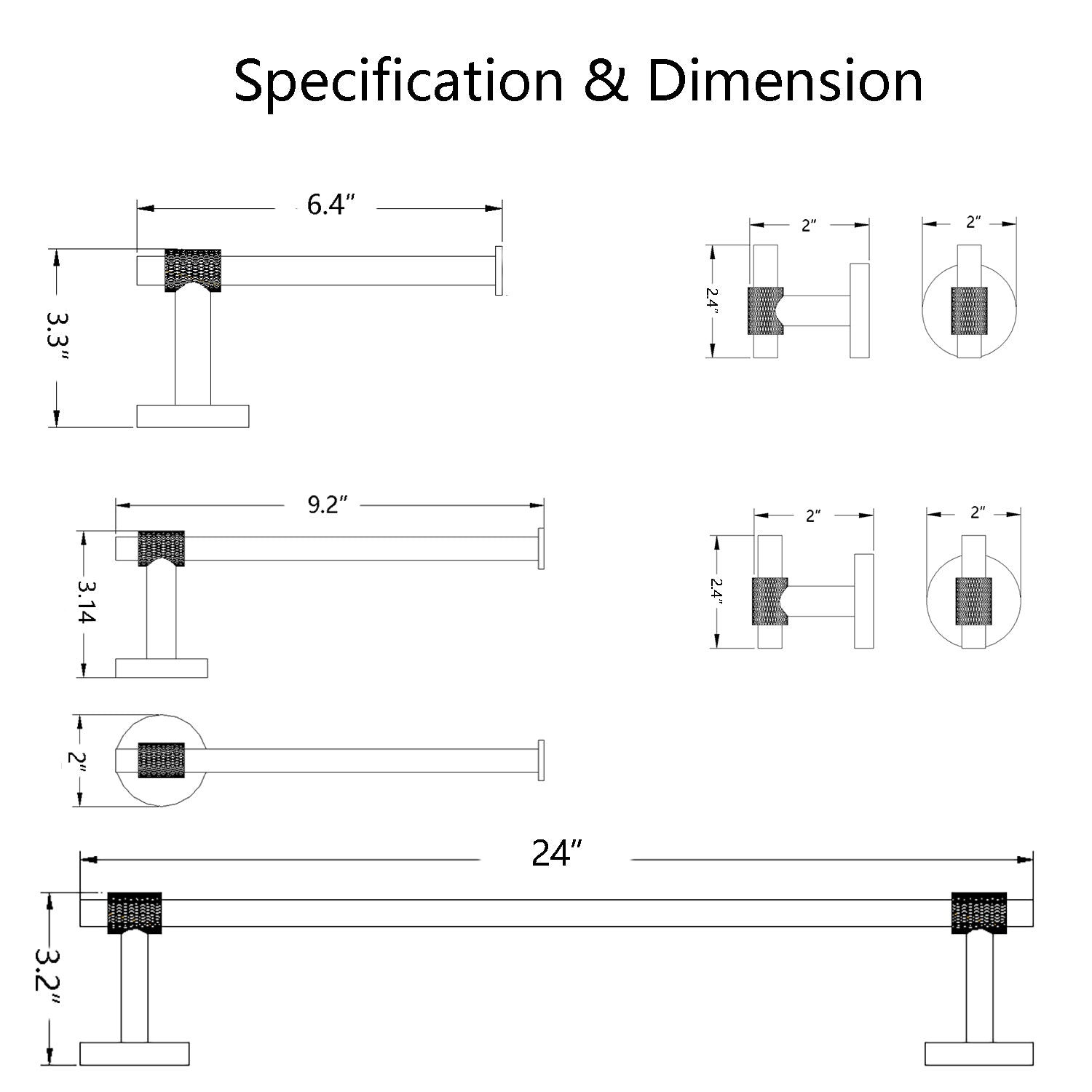 5-Piece Bathroom Hardware Set