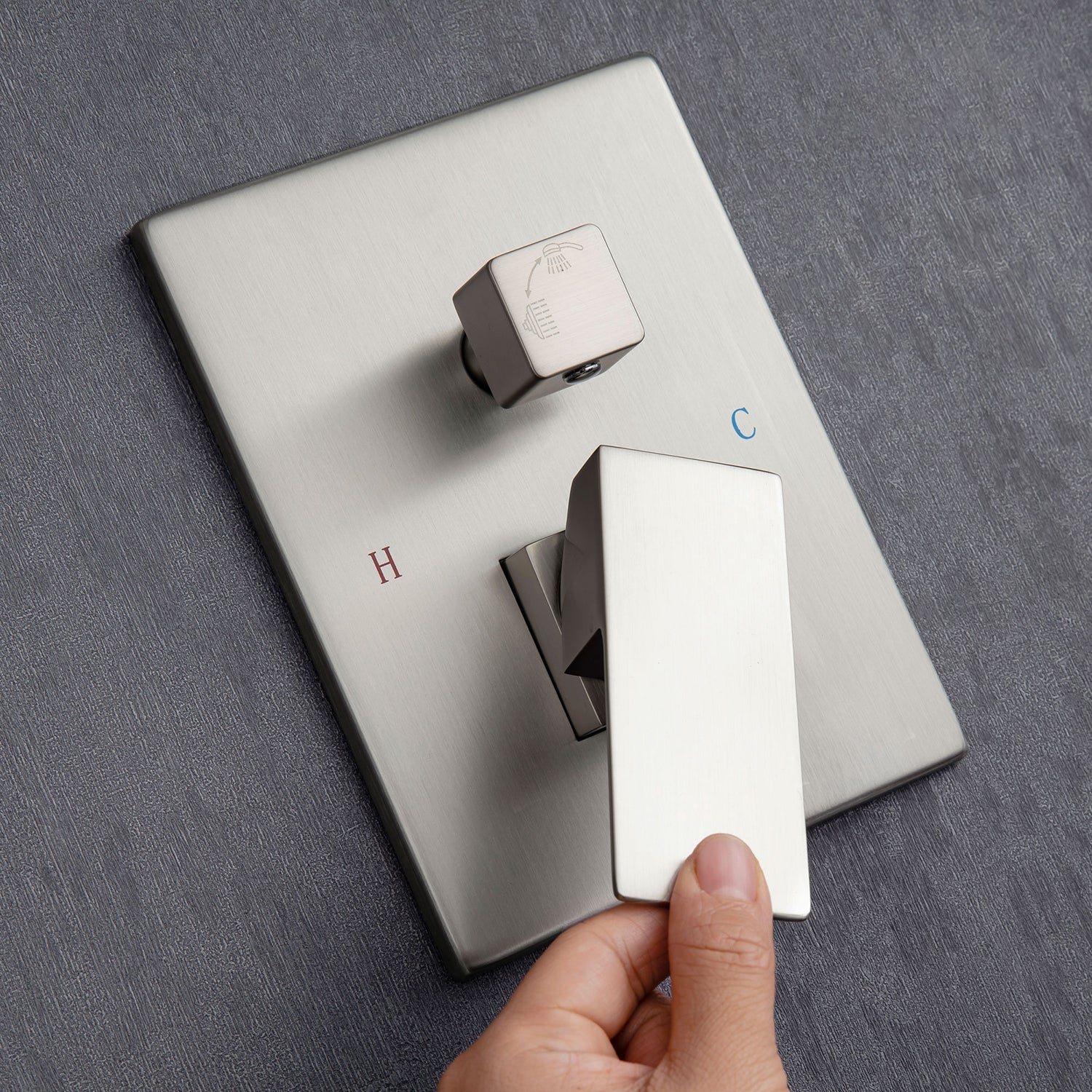 12" Shower Head 2-way Wall-Mount Square Shower Faucet with Rough in-Valve