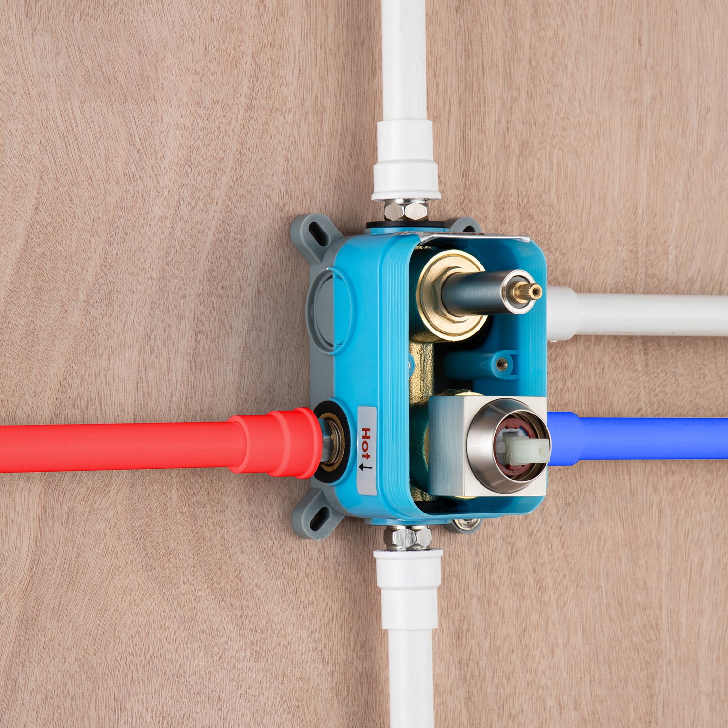 12" Shower Head 3-way Wall-Mount Square Shower Faucet with Rough-in Valve