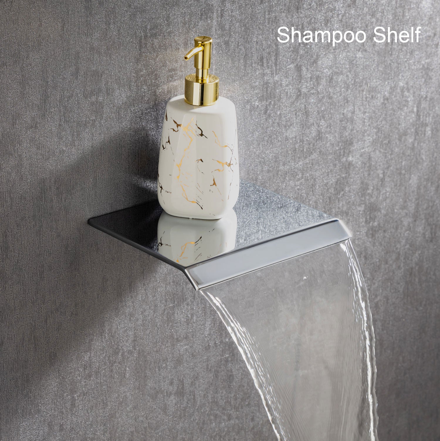 12" Shower Head 3-way Wall-Mount Square Shower Faucet with Rough-in Valve