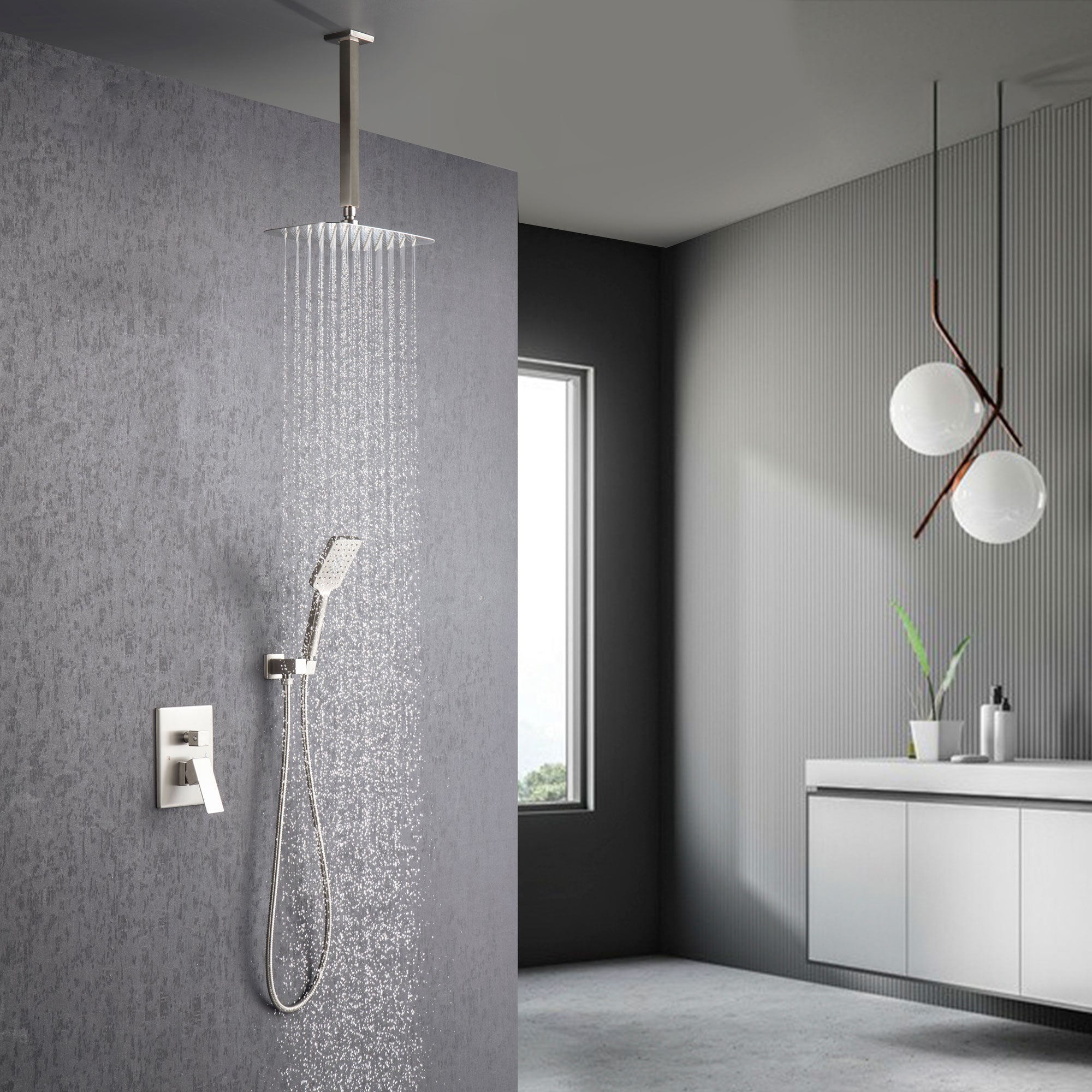 12" Wall Mount Complete Shower System with Rough-in Valve