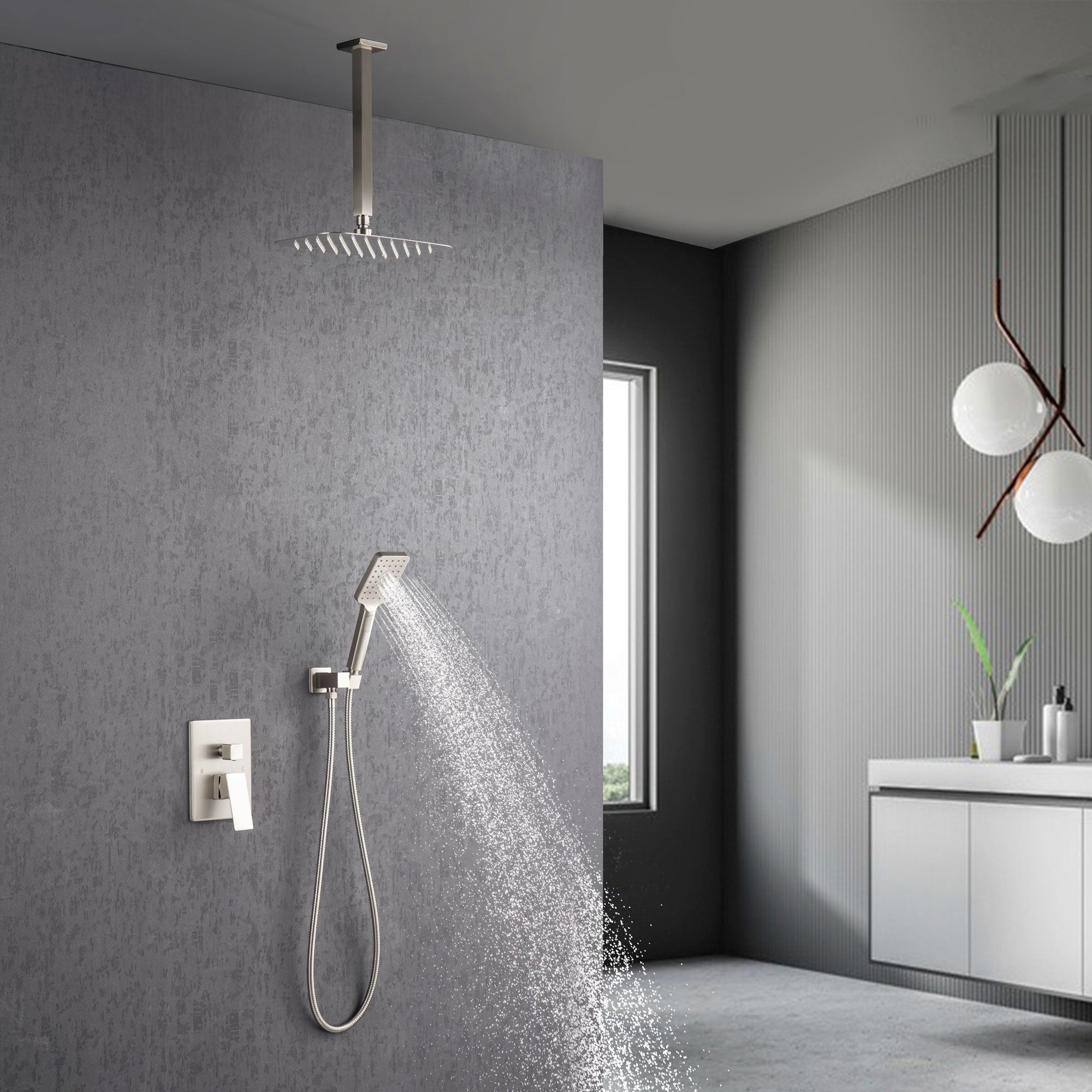 12" Wall Mount Complete Shower System with Rough-in Valve