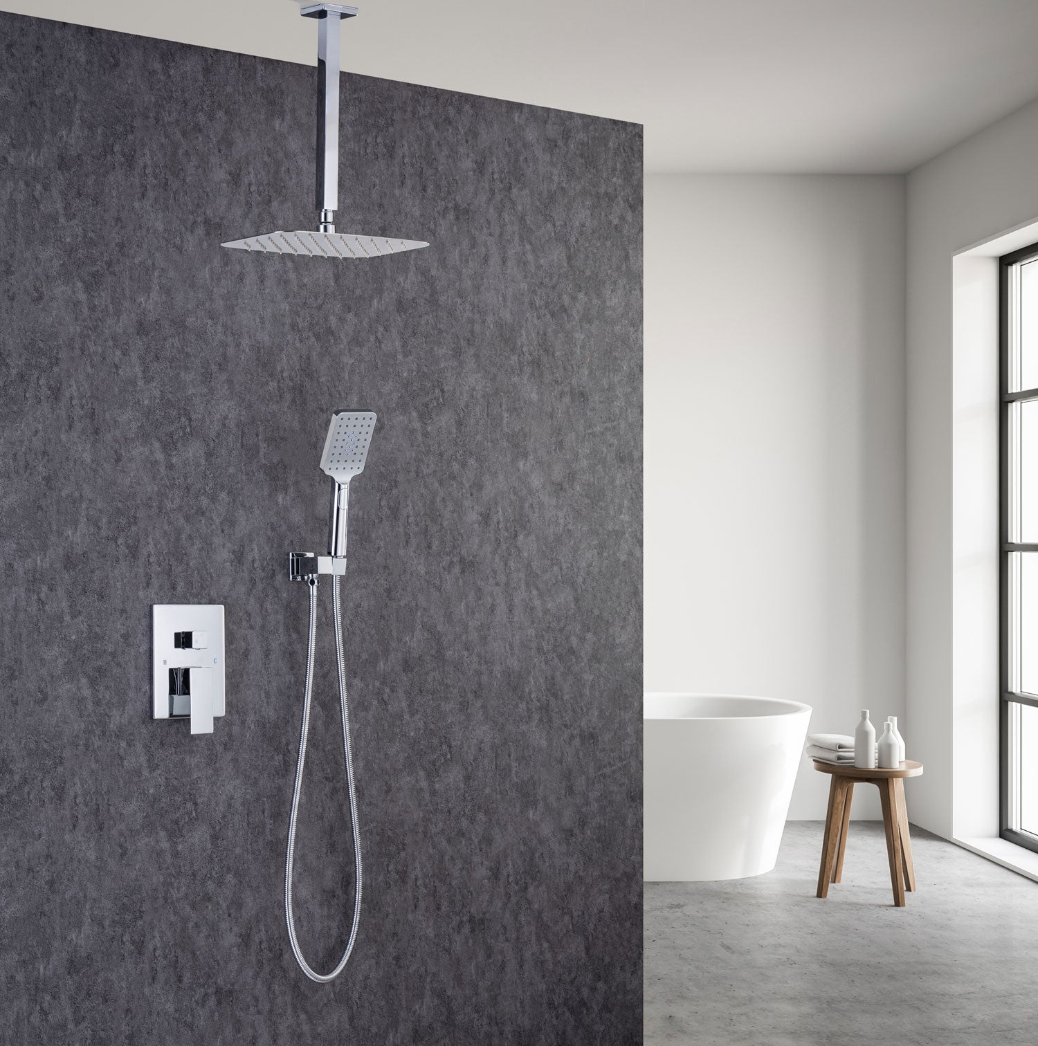 12" Wall Mount Complete Shower System with Rough-in Valve