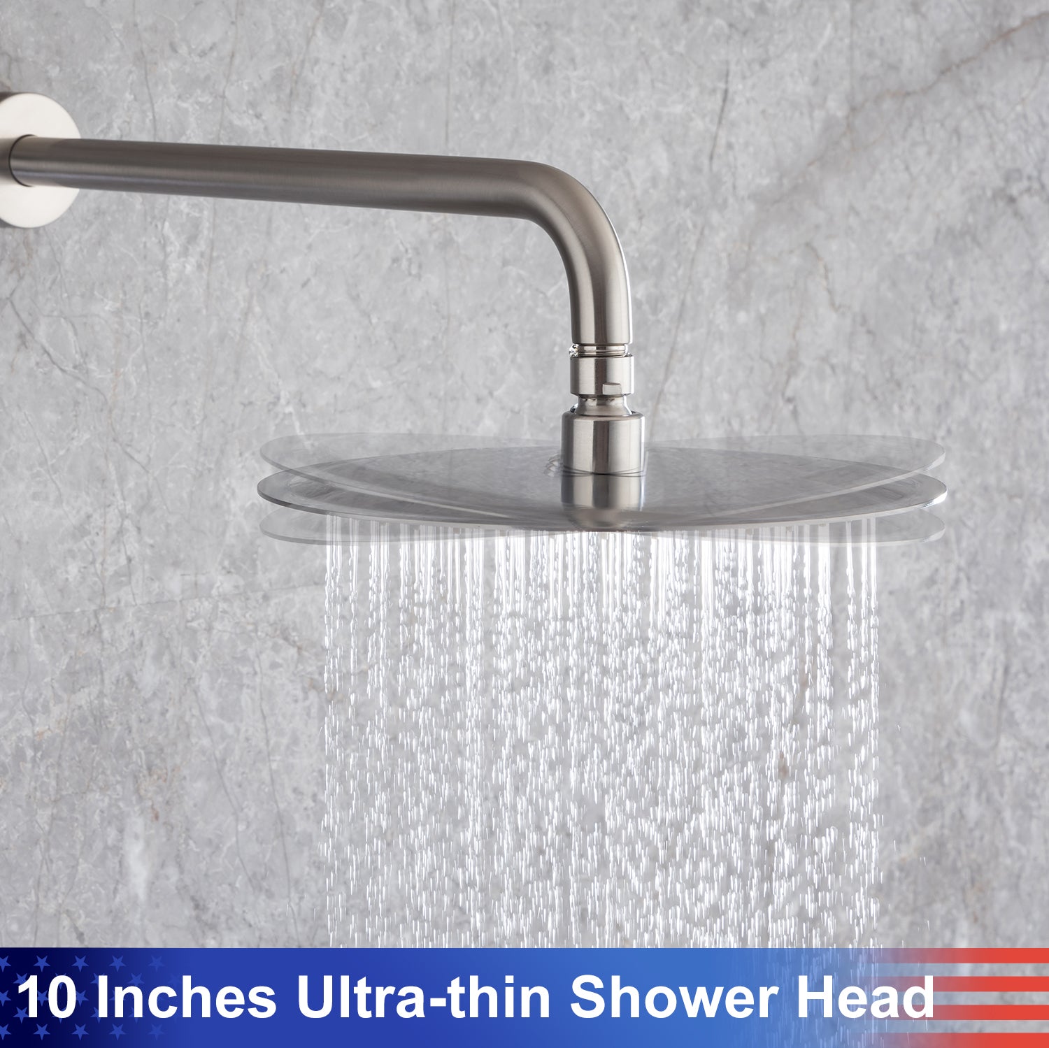 10" Shower Head 2-way Wall-Mount Round Shower Faucet with Rough-in Valve