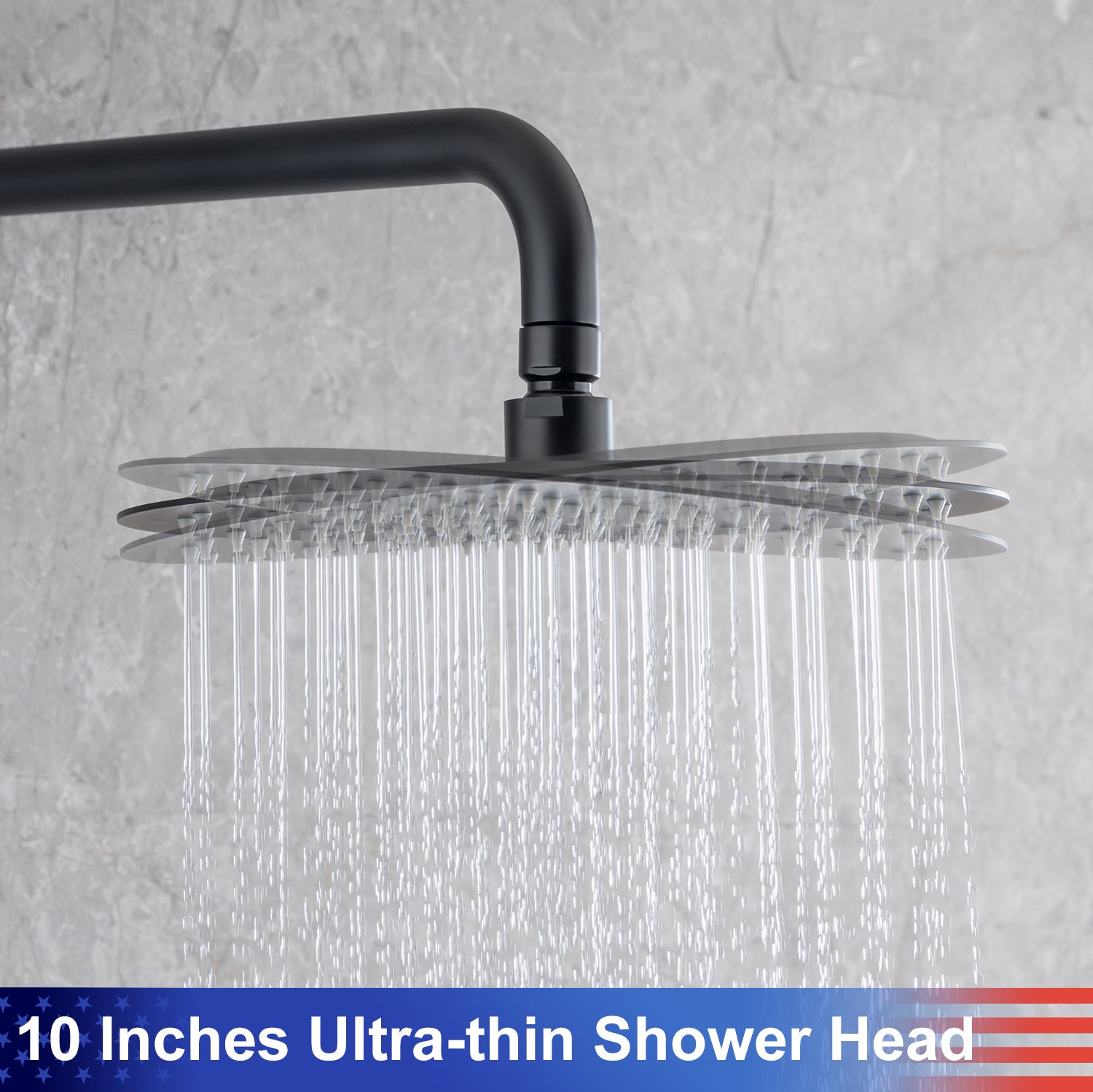 10" Shower Head 2-way Wall-Mount Round Shower Faucet with Rough-in Valve