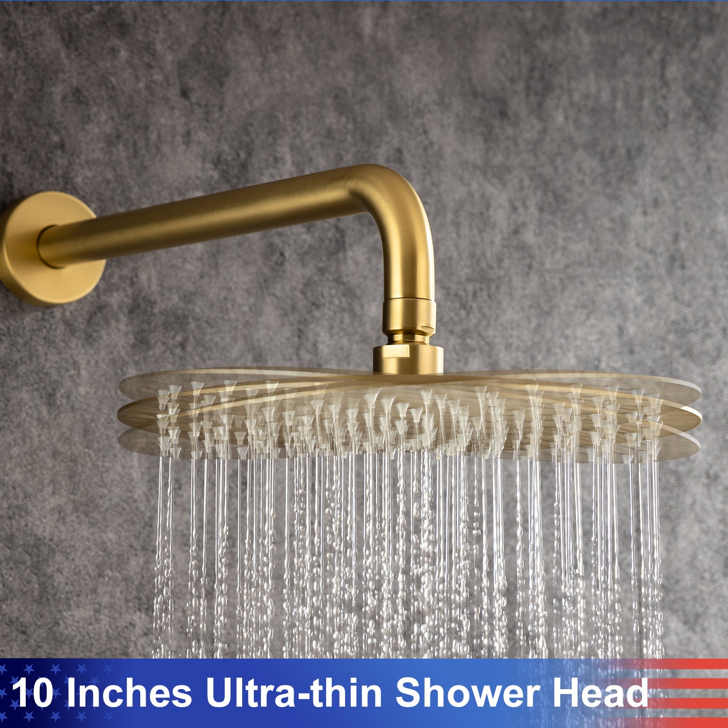 10" Shower Head 2-way Wall-Mount Round Shower Faucet with Rough-in Valve