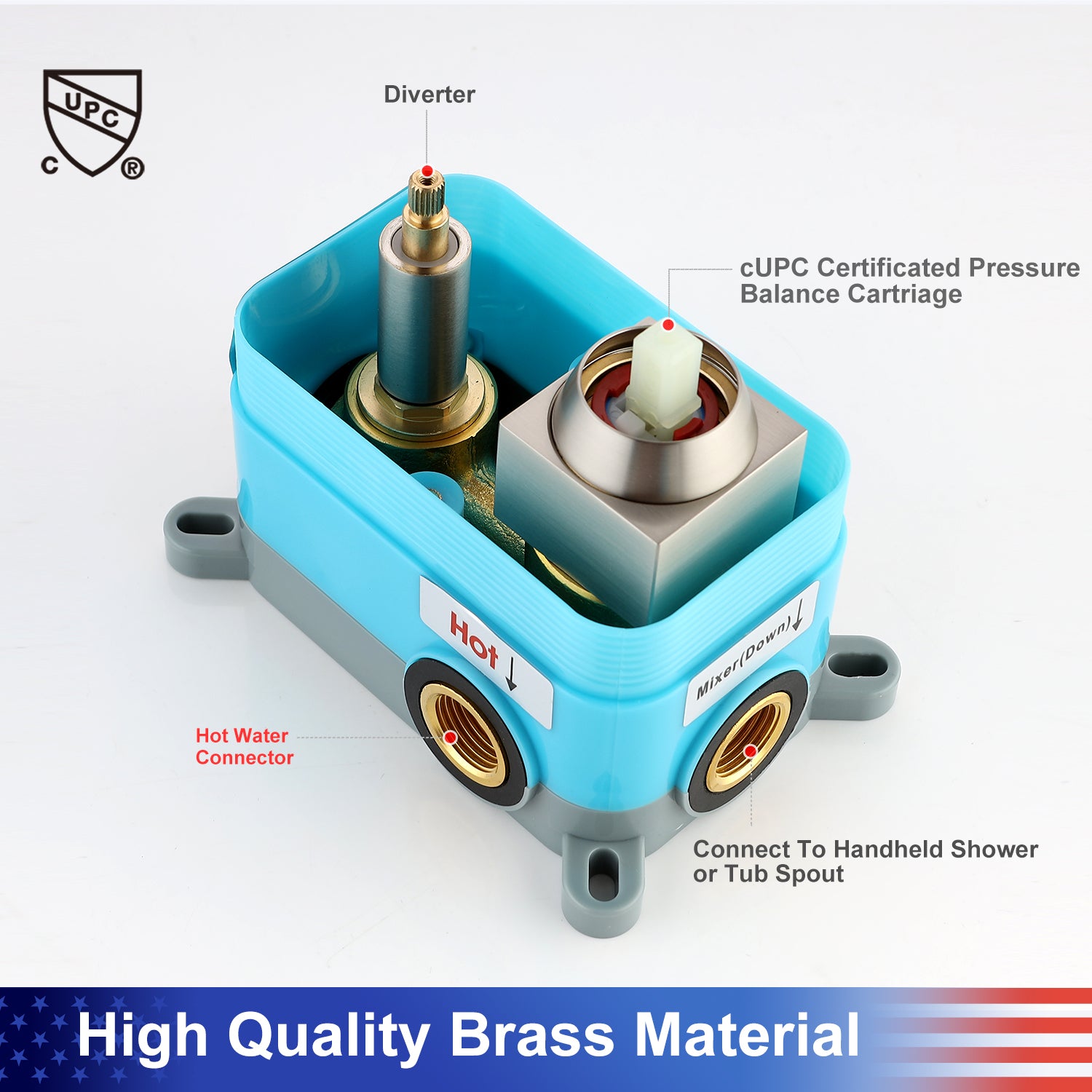 12" Shower Head 2-way Ceiling-Mount Square Shower Faucet with Rough-in Valve