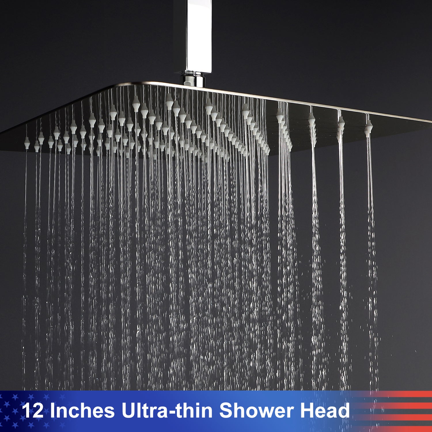 12" Shower Head 2-way Ceiling-Mount Square Shower Faucet with Rough-in Valve