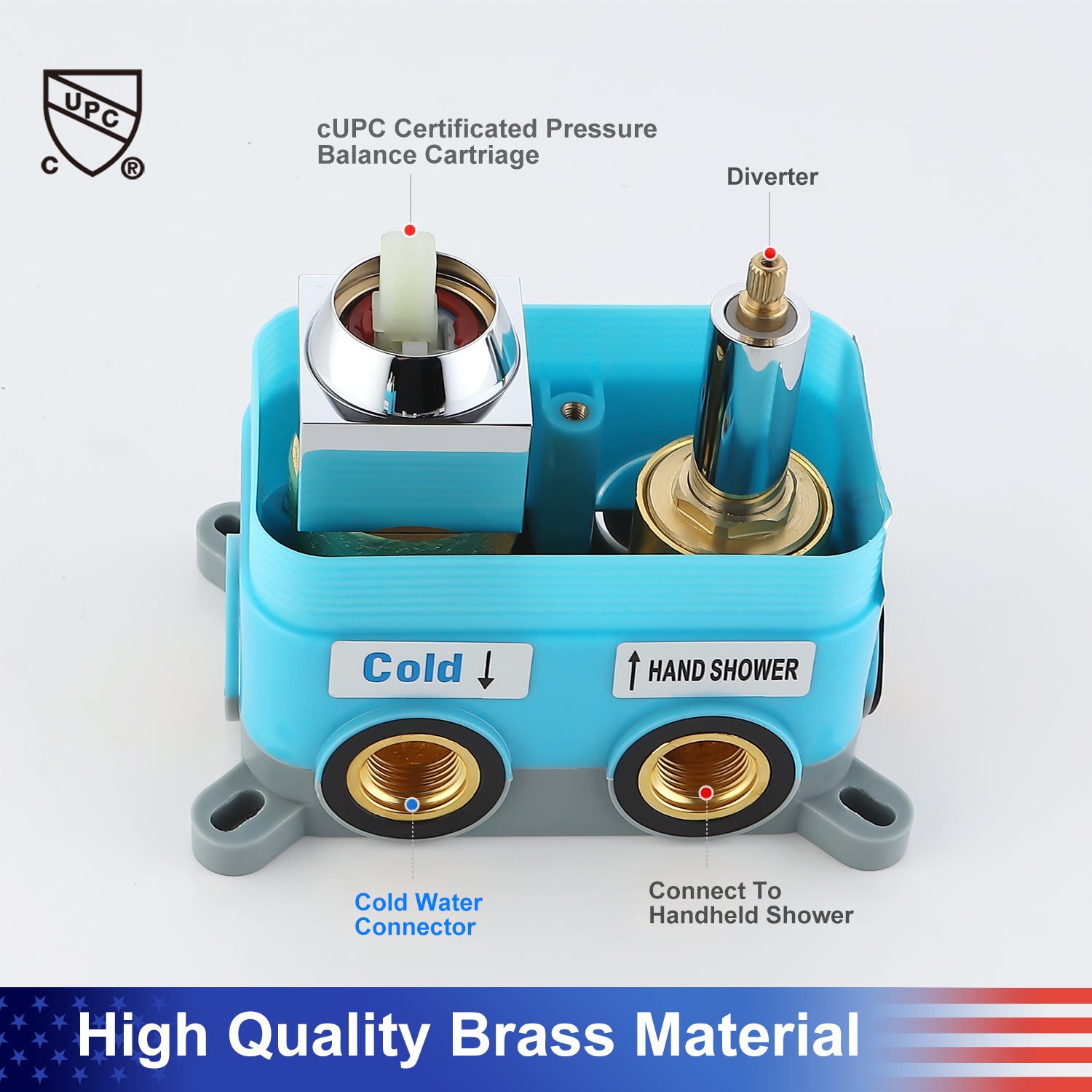 12" Shower Head 2-way Ceiling-Mount Square Shower Faucet with Rough-in Valve