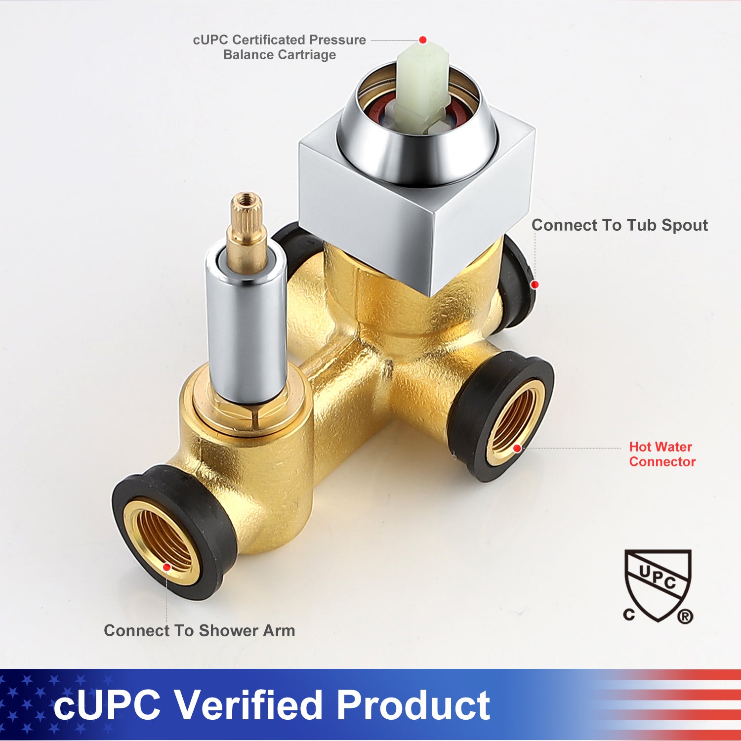 12" Shower Head 2-way Ceiling-Mount Square Shower Faucet with Rough-in Valve