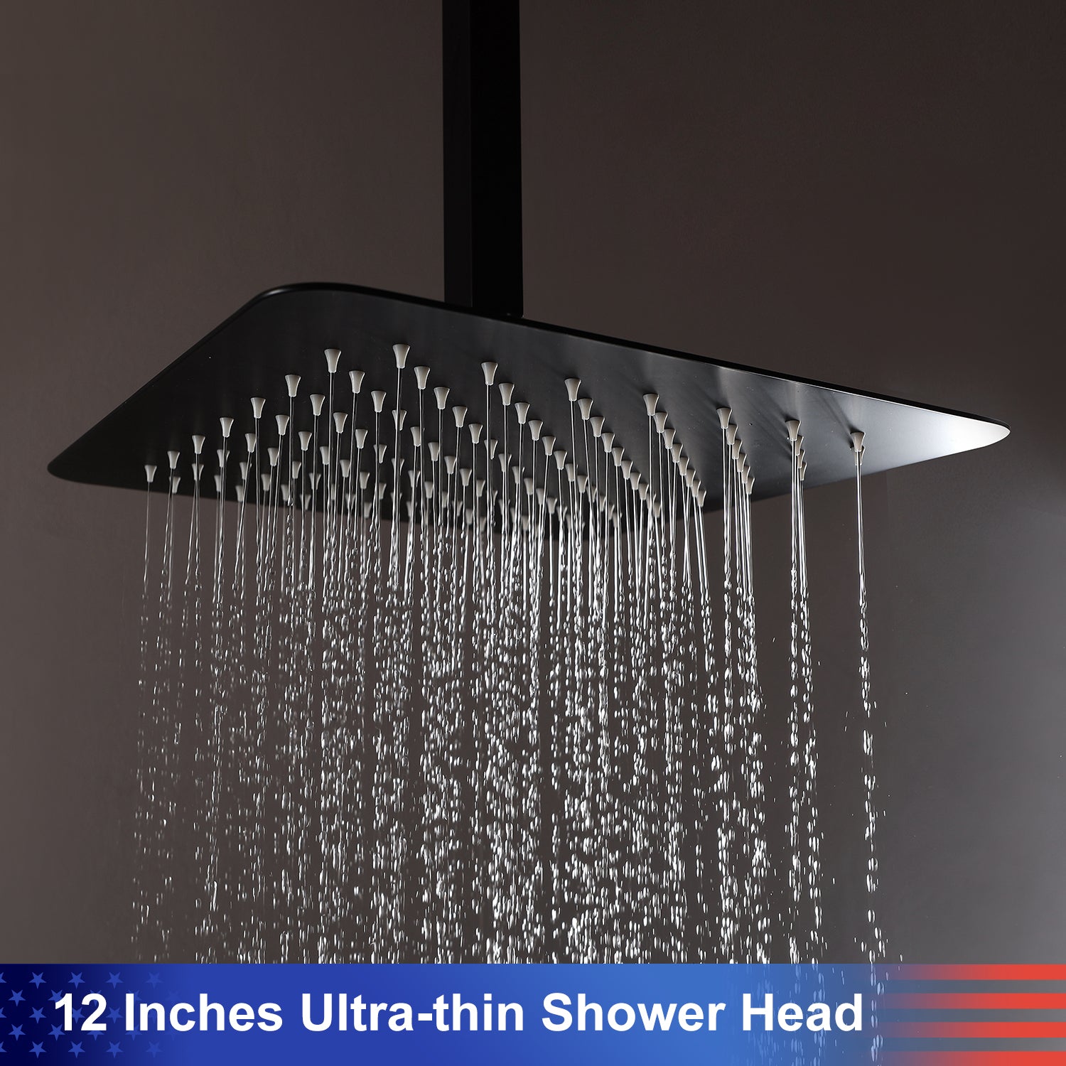 12" Shower Head 2-way Ceiling-Mount Square Shower Faucet with Rough-in Valve