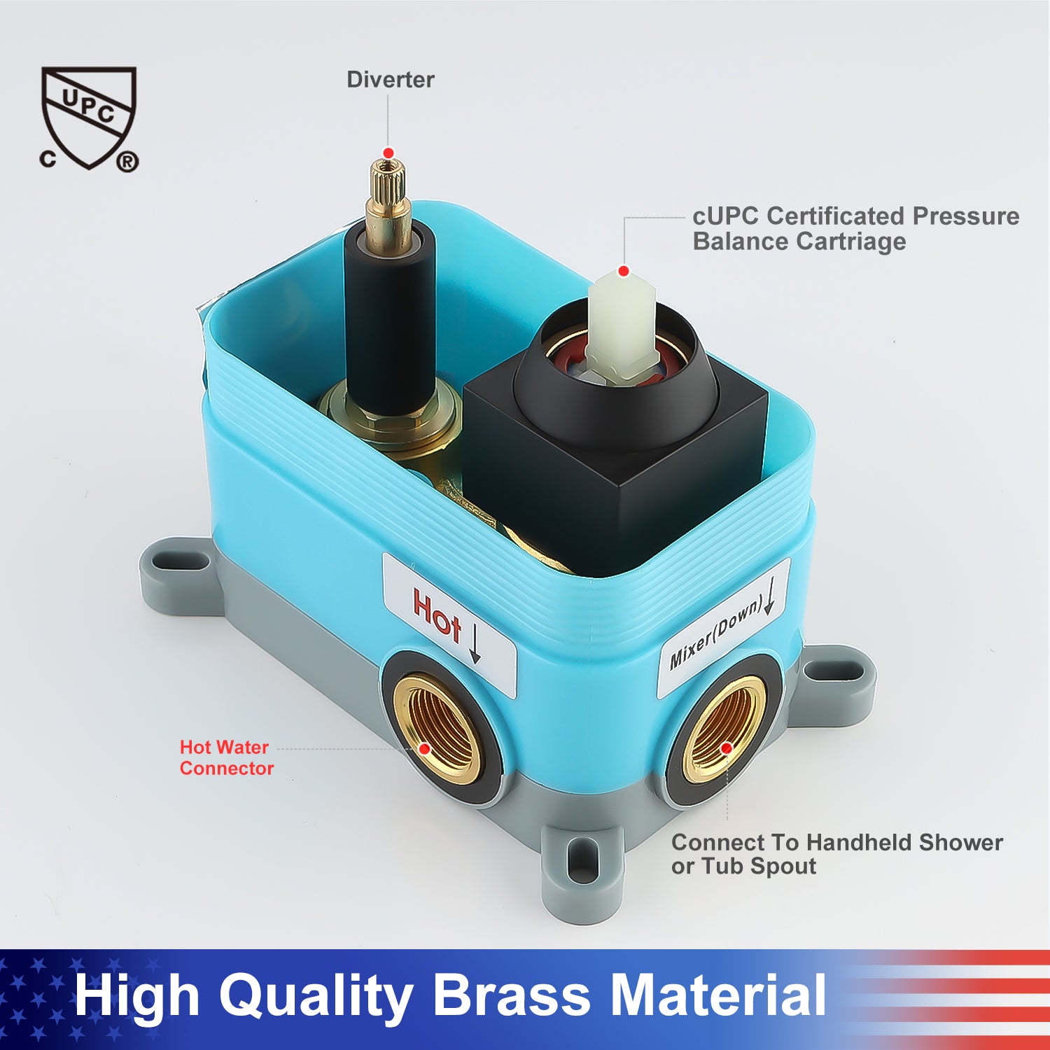 12" Shower Head 2-way Ceiling-Mount Square Shower Faucet with Rough-in Valve