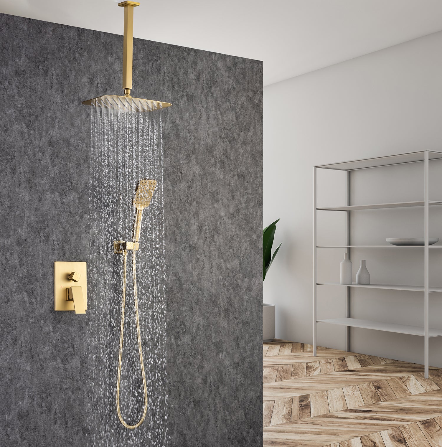 12" Wall Mount Complete Shower System with Rough-in Valve