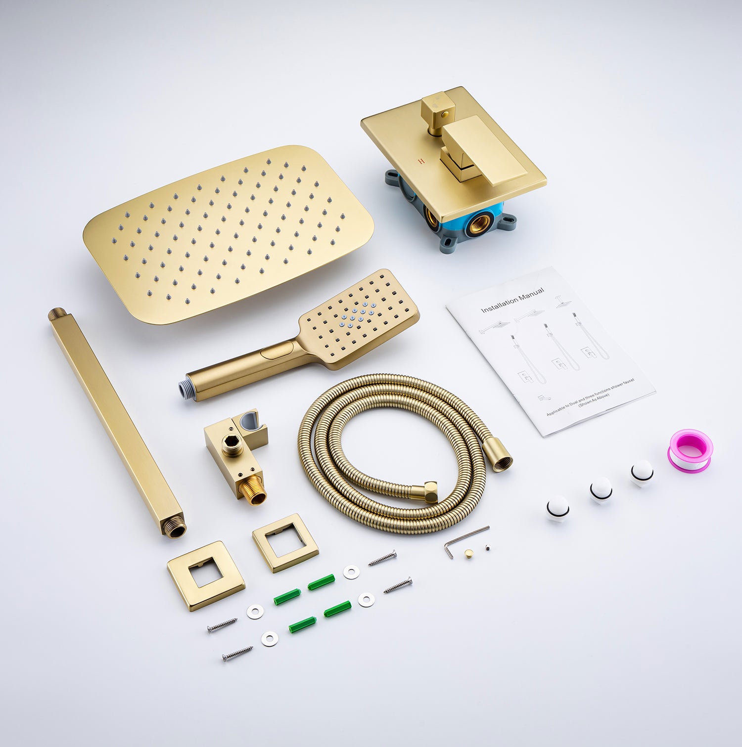 12" Wall Mount Complete Shower System with Rough-in Valve